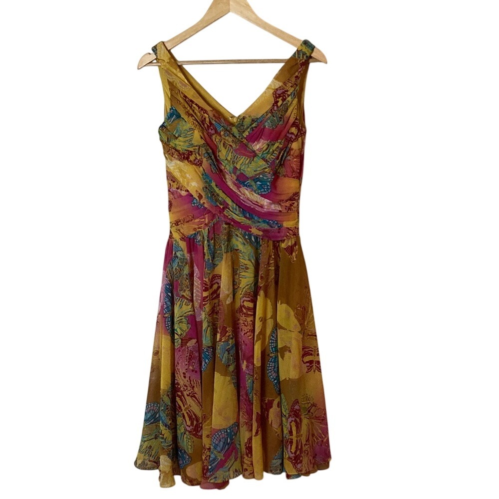 Cachet Womens Multicolor Sleeveless Fit Flare Dress Size 4 Romantic Special Even